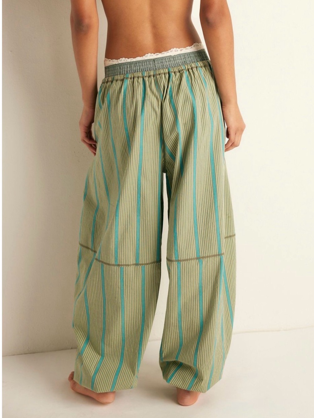 Free People Striped house pants, lounge, wide leg parachute size m - Picture 2 of 6